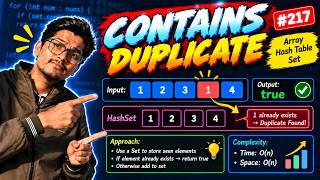 Contains Duplicate in Java | LeetCode #217 | HashSet Explained | DSA