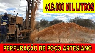 Perfuração de poço artesiano com mais de 18.000 mil litros por hora