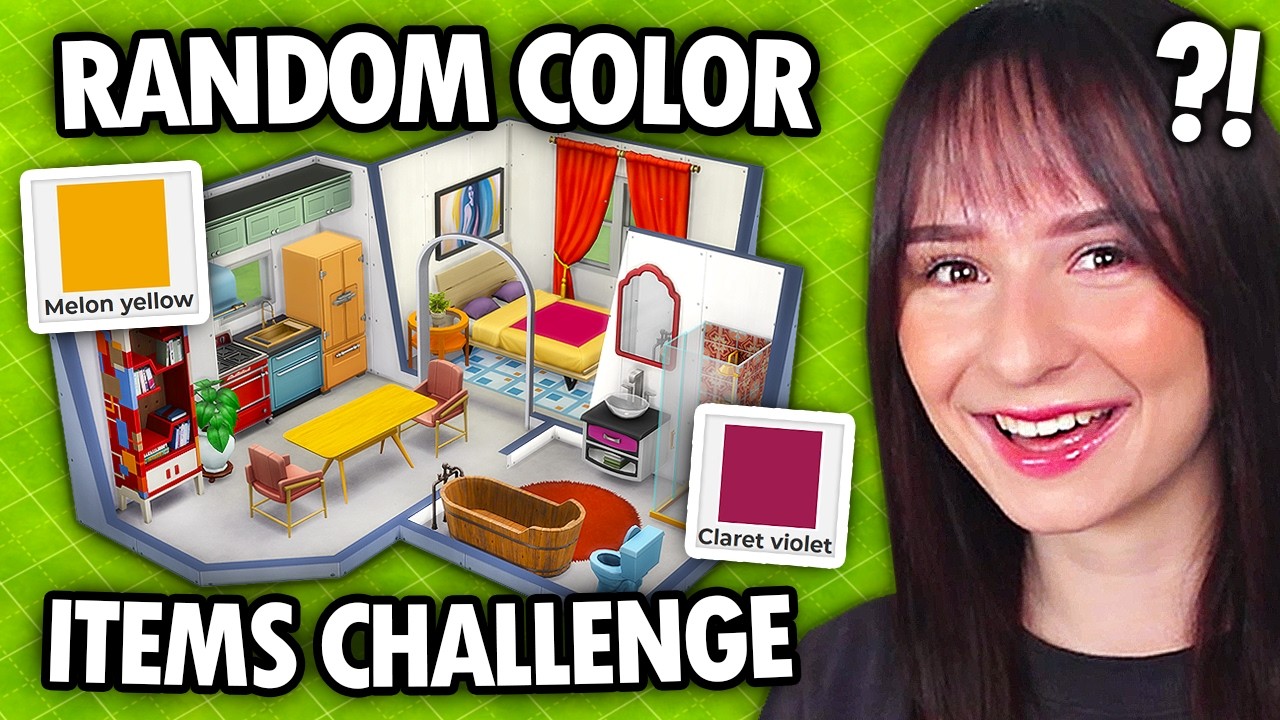 Every ITEM is a RANDOM COLOUR build challenge in The Sims 4