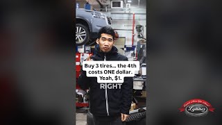 Buy 3 Tires Get 1 for 1 at Lynnes NISSAN Limited Time Tire Sale