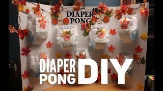 Diaper pong Diy game || fall themed baby shower game || how to make diaper pong game ||