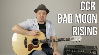 CCR Bad Moon Rising Acoustic Guitar Lesson + Tutorial chords