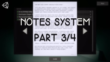 Unity Tutorial - How to make an Advanced Notes System [Part 3/4] - CORE FUNCTIONALITY