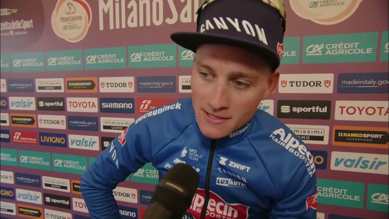 Mathieu van der Poel - Interview at the finish - Milano-Sanremo 2023 ...