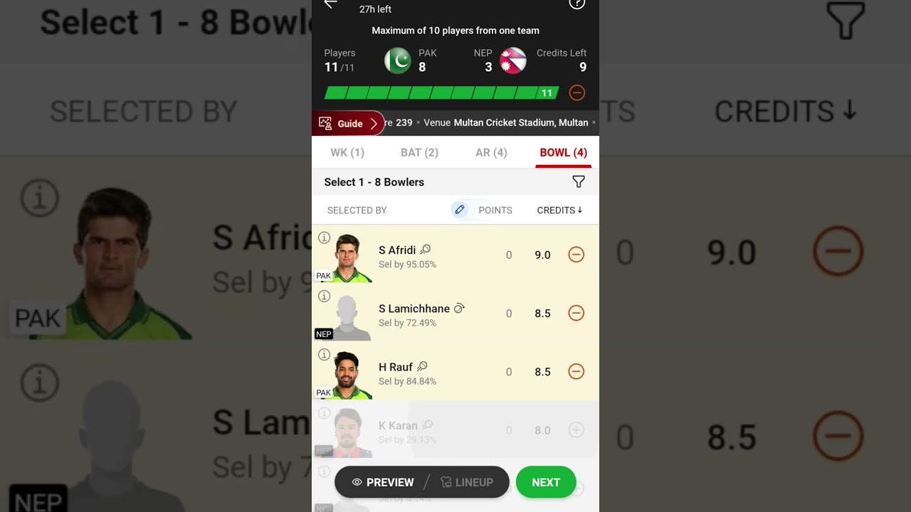 Asia Cup 2023 PAK vs NEP dream11 prediction Grand League team 