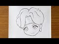How To Draw Bts Suga Tinytan Drawing Tutorial For Beginners Easy Pencil Sketch Drawing 