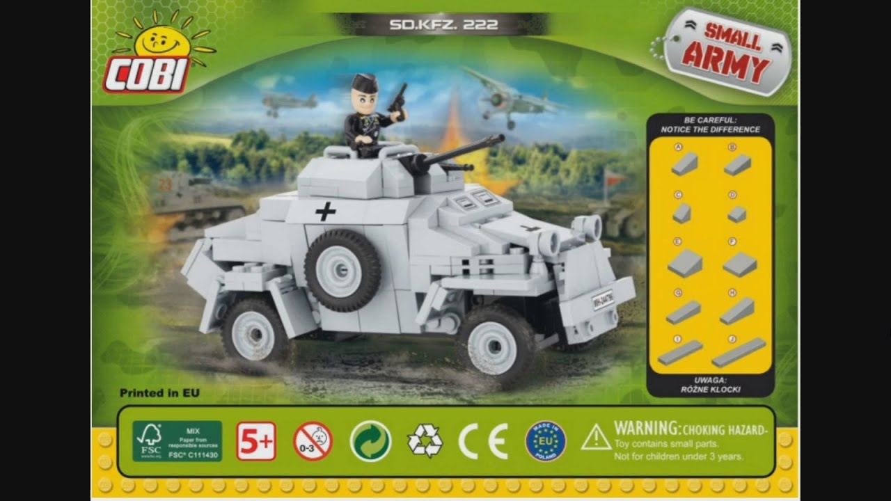 COBI Small Army WWII 2366 Sd.Kfz.222 - instruction timelapse
