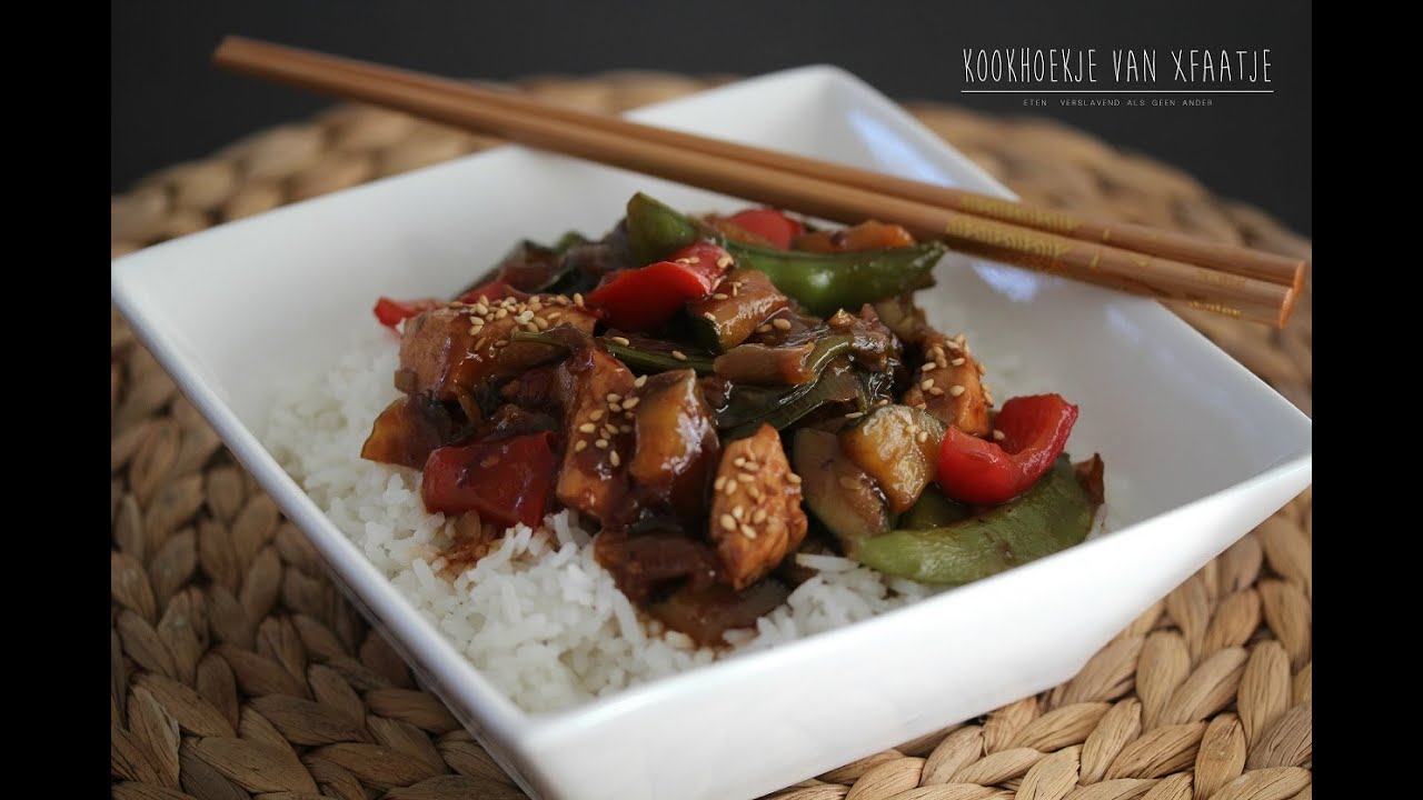 Oosterse wokgerecht met kip