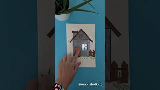 DIY house light up card. Easy paper electric circuit project tutorial for beginners #stem #craft