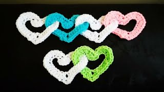 Crochet Linked Hearts Tutorial