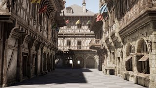 Medieval Modular Town - Unreal Engine Marketplace - Third Person Walktrough