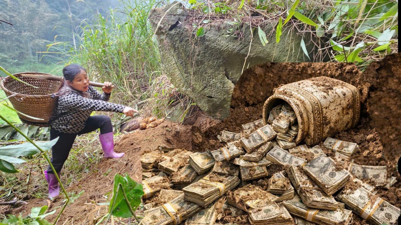 A girl looking for a potato accidentally found a treasure buried underground for thousands of years