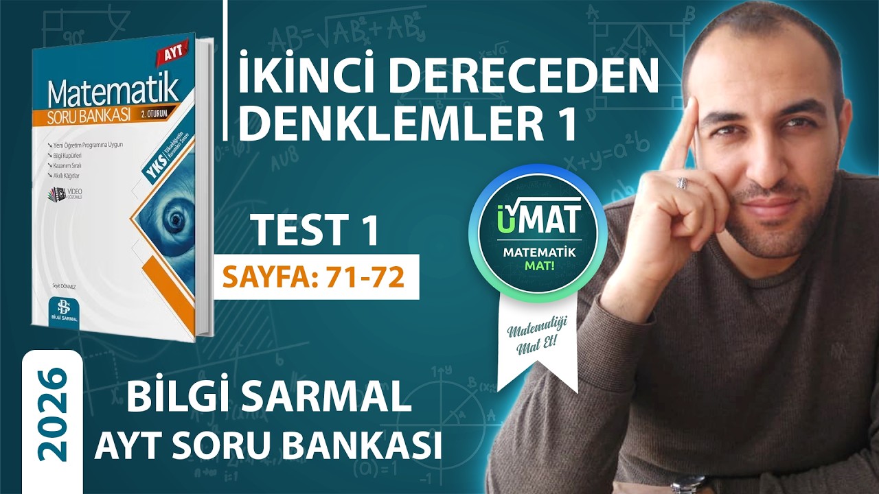 2026 BİLGİ SARMAL AYT MATEMATİK DENKLEMLER TEST 1(KONU ANLATIMLI)