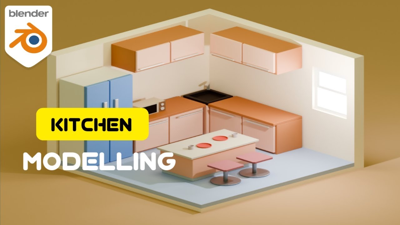 Stylized Isometric Kitchen Tutorial in Blender | FusionArt 3D - YouTube