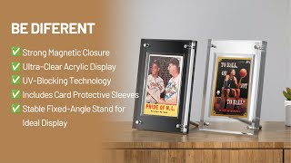 Black Graded Card Display Stand - Single Card Holder for PSA Graded Cards - Baseball Card Frame