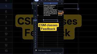 CSM classes Feedback