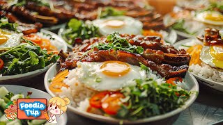 Very Popular! Vietnamese Rice with Grilled Pork Ribs & Belly/ Amazing Vietnamese Food Collection