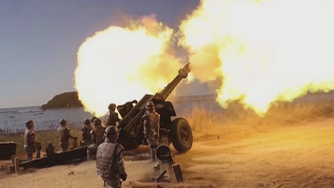 UPDATE ON KOREA BORDER "N. KOREAN ARTILLERY ON ALERT" - YouTube