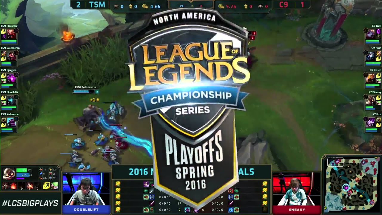 C9 vs TSM game4 LCS 2016 NA 1/4