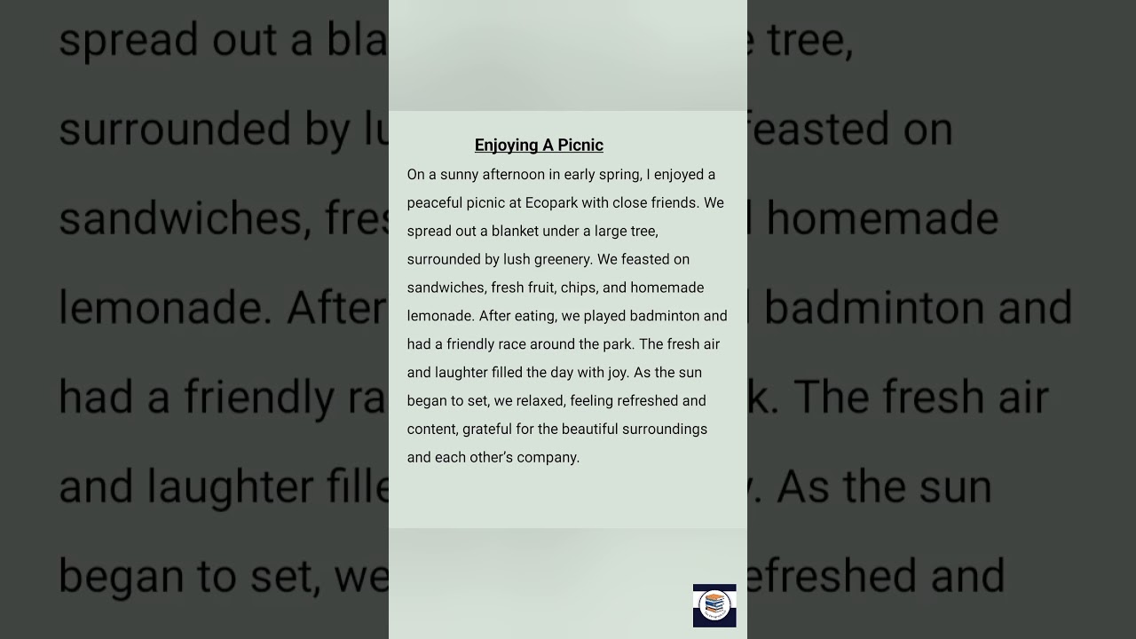 Enjoying A Picnic | Paragraph Writing | The Paragraph Lab |