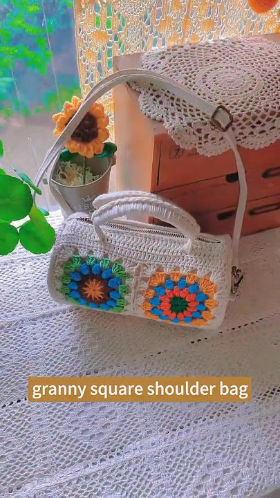 How to Crochet Granny Square Handbag | Crochet Granny Square Bucket Shoulder Bag