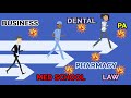 Competitiveness of Med School vs Pharmacy vs Dental vs PA vs Business vs Law
