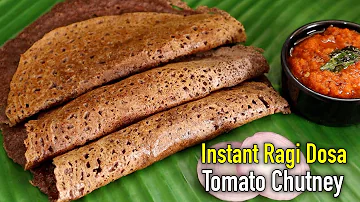 ప్రోటీన్ ఫుల్ గా😋అప్పటికప్పుడు 10ని||ల్లో చేసే Breakfast👉 Ragi Dosa with Chutney | Instant Breakfast