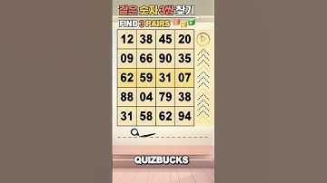 Find 3 Pairs of Identical Numbers 🎲 | 같은숫자찾기