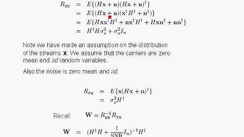 MIMO OFDM Tutorial Series:  MMSE and ML Detection