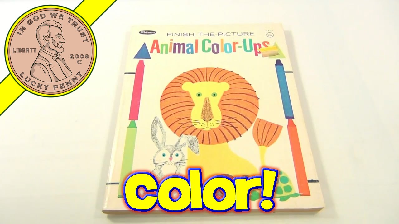 Finish The Picture Animal Color-Ups Coloring Book, 1969 Whitman Publishing