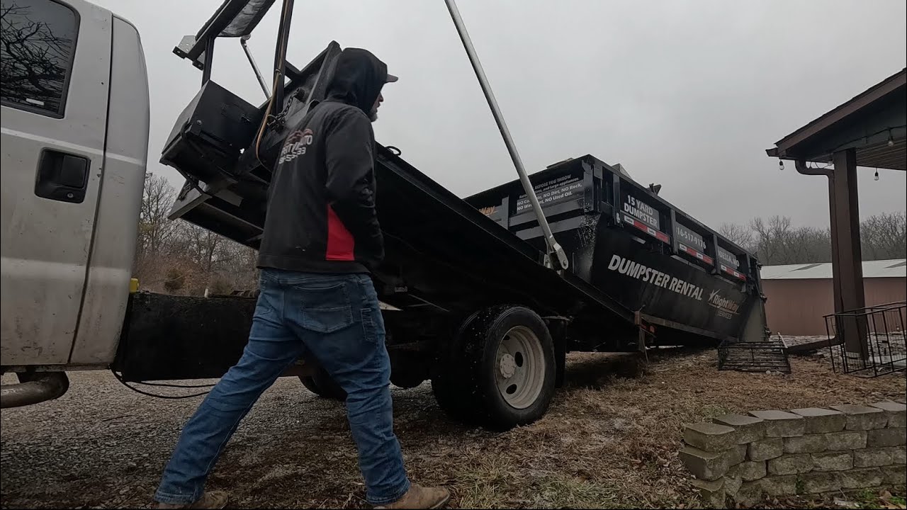 HEAVIEST DUMPSTER EVER!!!!!!! WAY OVERLOADED 