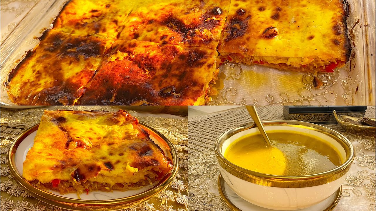 شوربة اكثر من رائعة مع فطيرة اقتصادية بدون لحوم ولا عجين كتوجد فرمشة عين غتنفعك فرمضان