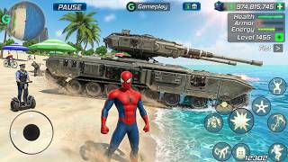 Rope Frog Ninja Superhero and Army Tank in Open World Game - Android Gameplay screenshot 5