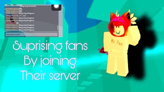 Surprising fans by joining their server in tower of hell