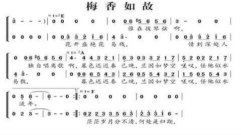 梅香如故 C调伴奏 Plum fragrance like before - instrumental in C