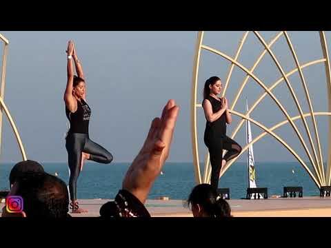 Nargis Fakhri in Dubai for Yoga at Kite Beach