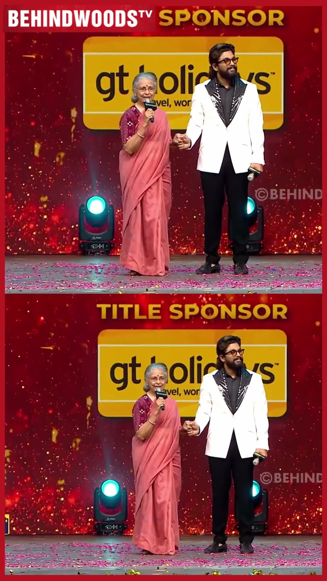 Surprise-ஆ Entry தந்த School Teacher ? சட்டுனு கால்ல விழுந்து ஆசீர்வாதம் வாங்கிய Allu Arjun