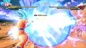 DRAGON BALL XENOVERSE 2 GAMEPLAY - GOKU SSGSS VS VEGETA SSGSS