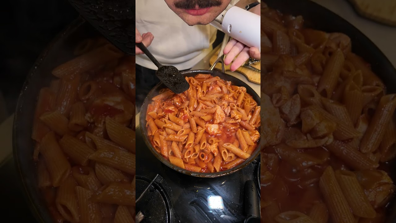 Tek Tava 🍝 Tavuklu Salçalı Makarna 💯 Pratik & Efsane Lezzet #shorts