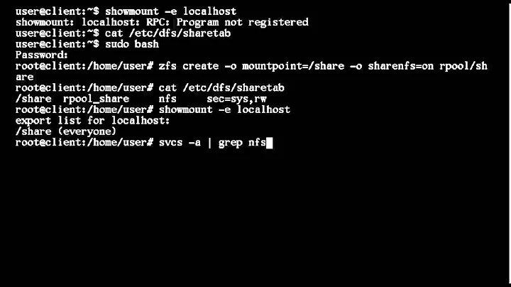 Solaris 11 Creating NFS Exports with ZFS