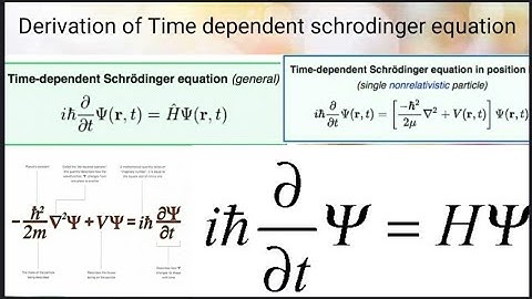Time dependent derivation of schrodinger equation (श्रोडिगर समीकरण के कालआश्रित  रुप की व्युत्पत्ति)