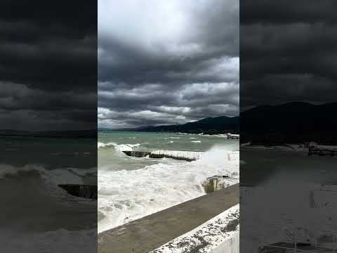 Шторм, Кабардинка 2023 г. #кабардинка #кабардинка2023 #шторм #черноеморе #волны #геленджик