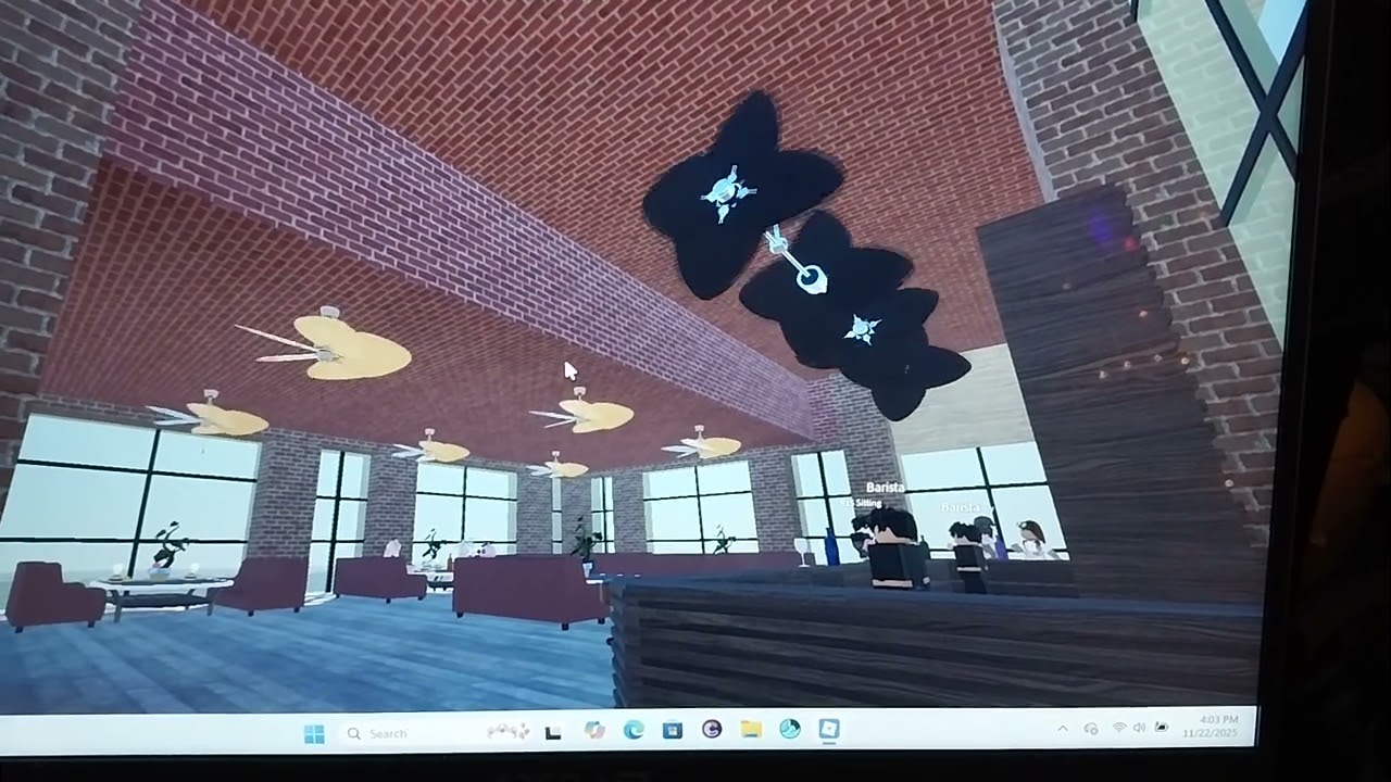 Fanimation islander & Fanimation palisade ceiling fans running on low in roblox