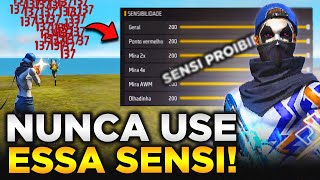 SENSI PROIBIDA QUE VC NUNCA DEVE USAR PRA DAR FULL VERMELHO! A MELHOR SENSIBILIDADE DO FREE FIRE!