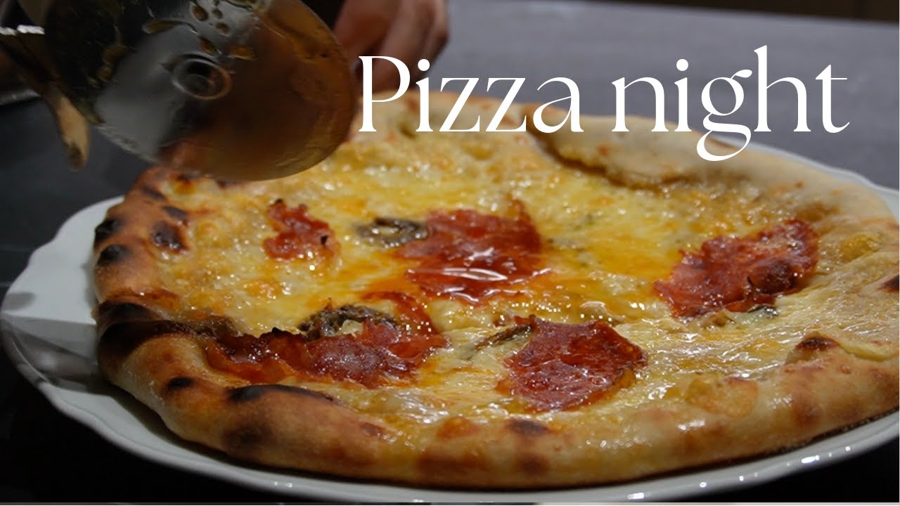 Cozy Family Pizza Diner | Homemade Dough, Quiet Home Moments & Movie Projector Vibes