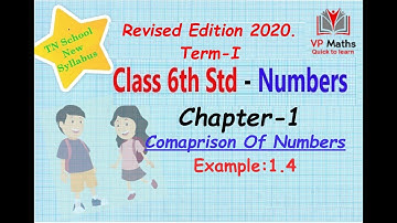 6th Std Maths Term-1 - Chapter-1: Numbers ||எண்கள்|| Comparison of Numbers Example:1.4. TN School.