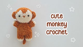 ✨️🐒Monkey Crochet/Amigurumi Tutorial |Easy, cute, free pattern|🐒✨️