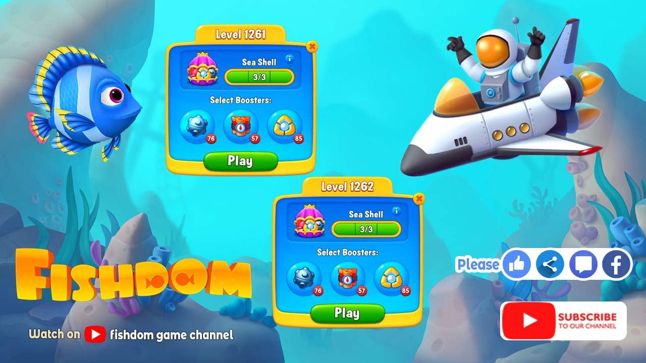 Уровни игры Fishdom с 1261 по 1262 ...🐋🐟😍