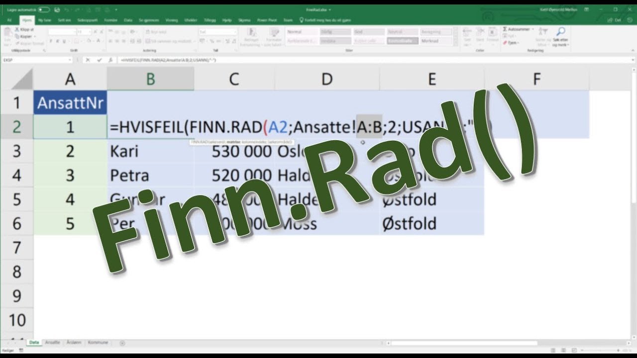 Finn Rad Nar Vi Vil Kombinere Informasjon Fra Flere Ark
