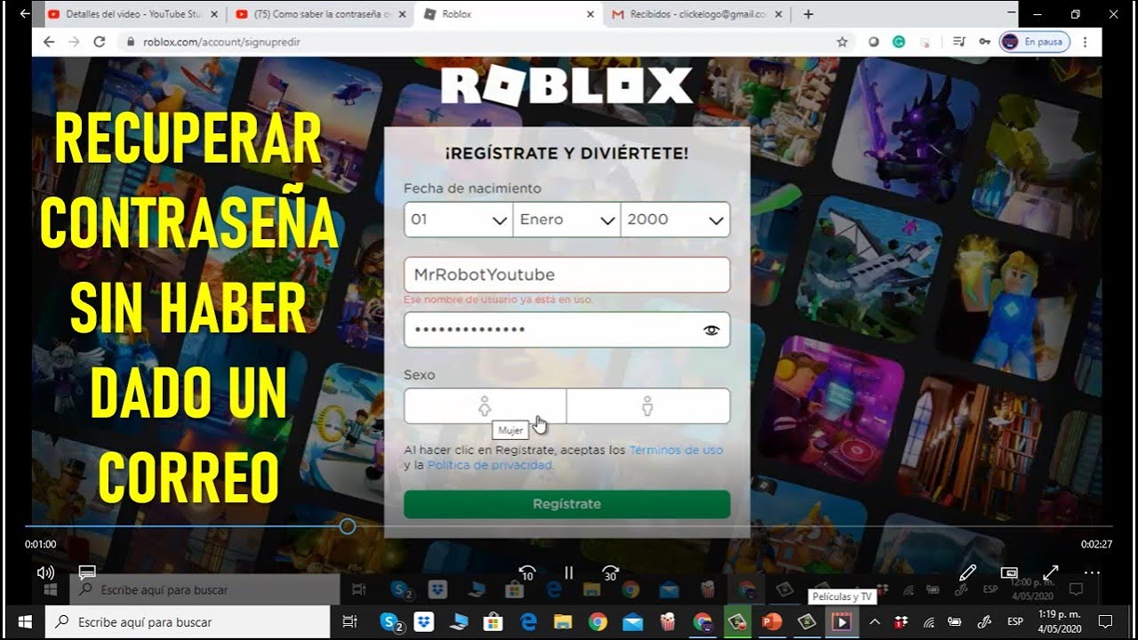 Truco Para Ipad Telefono O Pc Recuperar Contrasena Olvidada Roblox Por Correo Creando Nueva Cuenta Youtube - prueba de sombra 1 femenino roblox